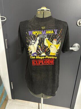 Vintage 1989 Wrestlemania 5 Hulk Hogan Macho Man Trump Casino Shirt XL RARE